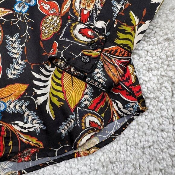 Mcguire Black Multi Floral Button Up Blouse - Picture 4 of 6